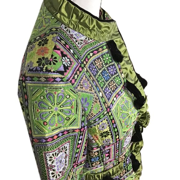 S.T.I.F.F Germany Multicolor Tapestry Silk & Velvet Jacket - Picture 7 of 16